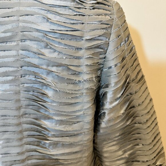 Chicos Blazer Jacket Women’s Size 1 Light Green Metallic Silky Raw Edge - Picture 6 of 15